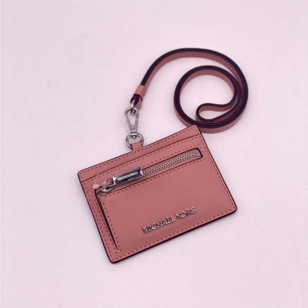 Michael Kors Pink Card Holder with Lanyard